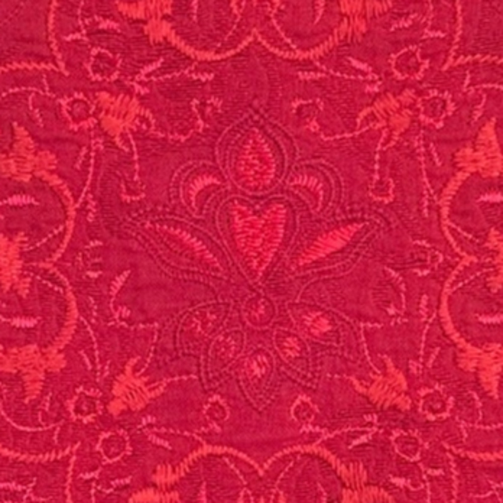 Coldwater Creek Red Floral Embroider Blazer 10 Casual Chic Asian Inspired Jacket - Picture 8 of 15